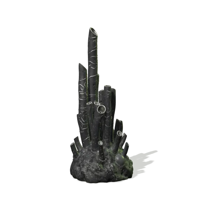 The real Harmonic Tubes source model, rendered with its materials and a grounded shadow.
