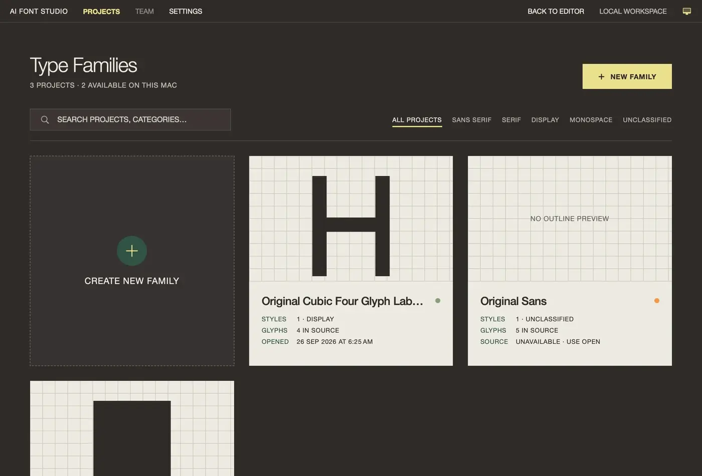 AI Font Studio native project library.
