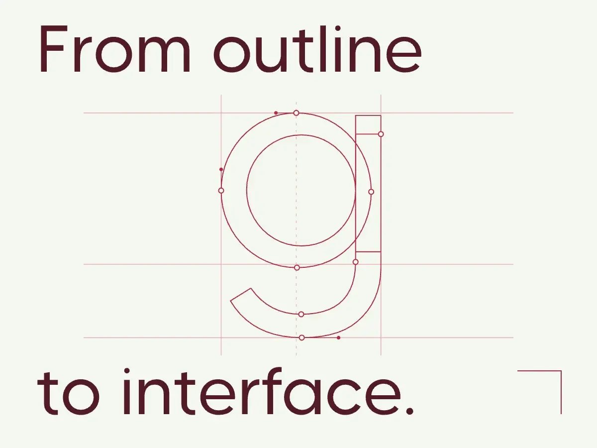 Illustrative letterform construction study for Outline Lab.